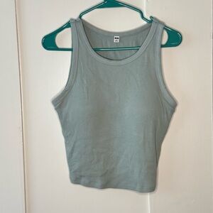UNIQLO Ribbed Cropped Bra Top in color light blue